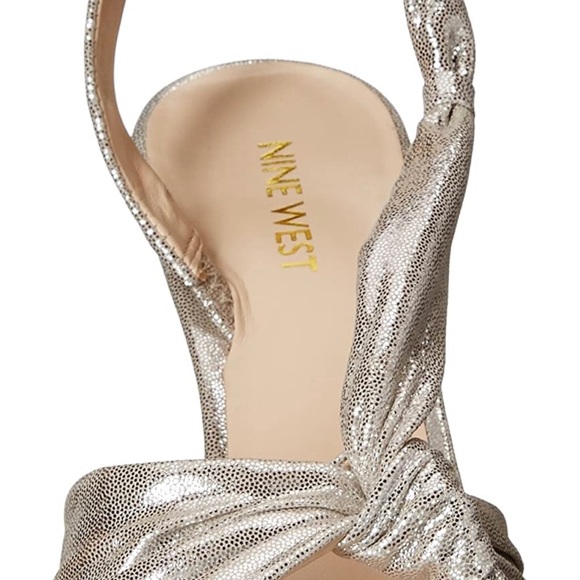 NINE WEST Ultana Metallic Heeled Women’s Sandals Silver-Metallic Size 11M - Picture 5 of 14